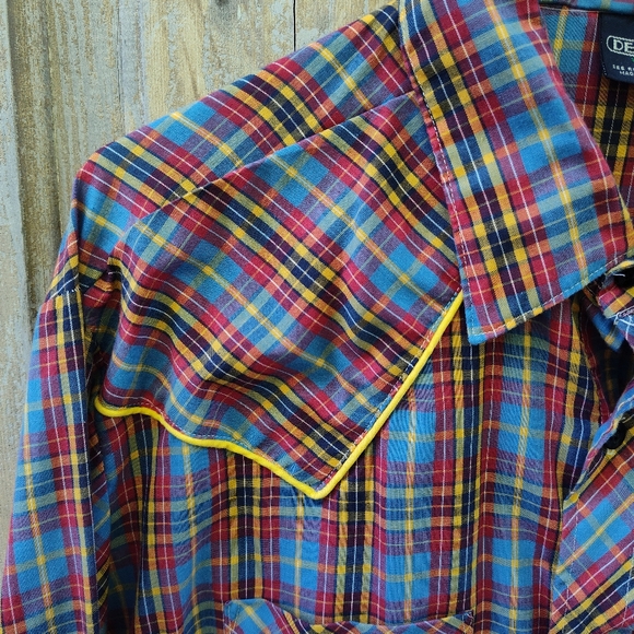 Vintage Plaid Western Shirt - Picture 3 of 7